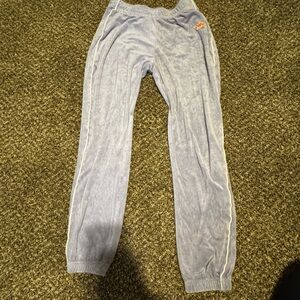 Nike women’s Light purple velvet Sweatpants with pink Logo, y2k style
